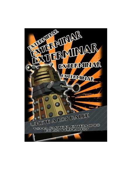 Camiseta Doctor Who (Dalek exterminar) negra manga corta
