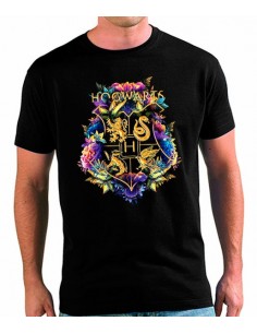 Camiseta Harry Potter Hogwarts floreado