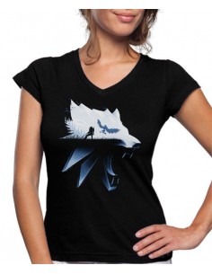Camiseta The Witcher de mujer Lobo sombras