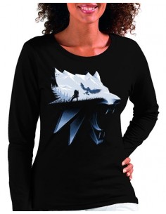Camiseta The Witcher de mujer Lobo sombras 2