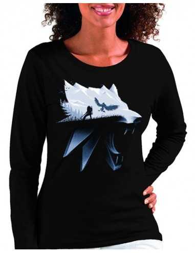 Camiseta The Witcher de mujer Lobo sombras