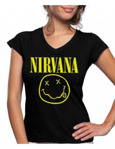 Camiseta Nirvana de mujer Logo clásico Smiley