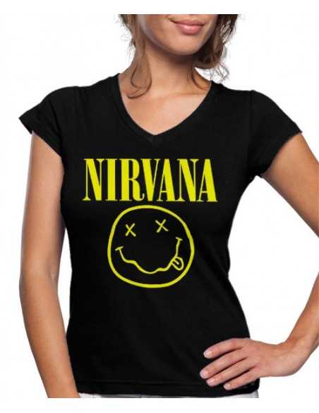 Camiseta Nirvana de mujer Logo clásico Smiley