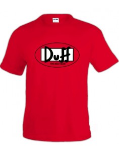 Camiseta cerveza Duff (Simpson) logo ovalado roja