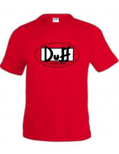 Camiseta cerveza Duff (Simpson) logo ovalado roja