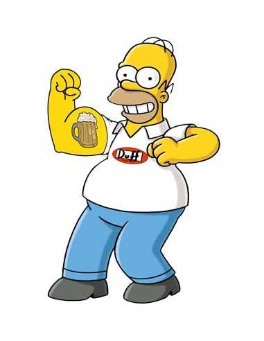 Camiseta Homer Simpson "Biceps" Blanca Camiseta Homer Simpson "Biceps" Blanca