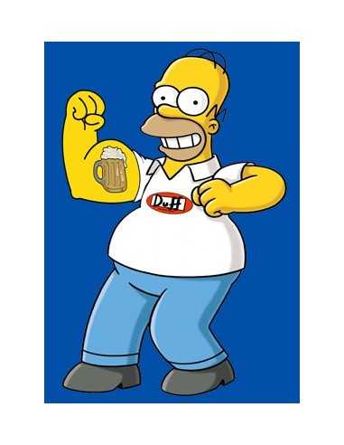 Camiseta Homer Simpson "Biceps" Azul Royal