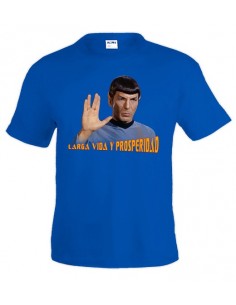 Camiseta Star Trek con Spok ,color azul