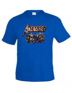 Camiseta de Los vengadores (The avengers) logo custom Azul Royal