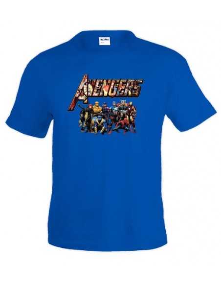 Camiseta de Los vengadores (The avengers) logo custom Azul Royal