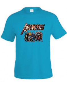 Camiseta de Los vengadores (The avengers) logo custom Azul Claro