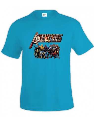 Camiseta de Los vengadores (The avengers) logo custom Azul Claro Camiseta de Los vengadores (The avengers) logo custom Azul Claro