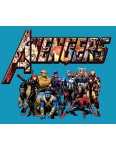 Camiseta de Los vengadores (The avengers) logo custom Azul Claro 2