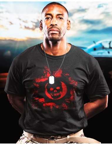 Camiseta Gears of War (Scull) manga corta negra Camiseta Gears of War (Scull) manga corta negra
