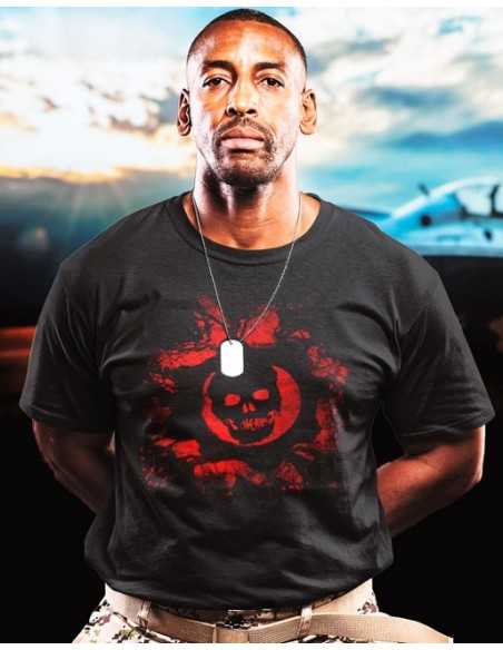 Camiseta Gears of War (Scull) manga corta negra Camiseta Gears of War (Scull) manga corta negra