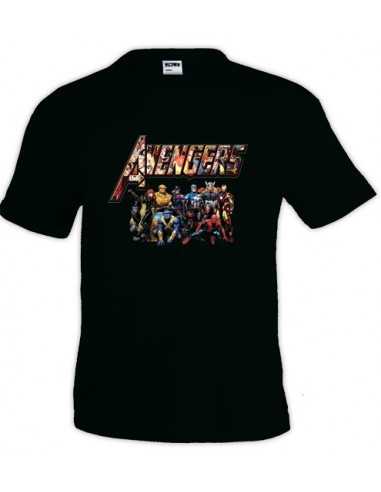 Camiseta de Los vengadores (The avengers) logo custom, Negra