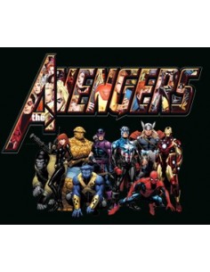 Camiseta de Los vengadores (The avengers) logo custom, Negra 2