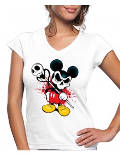 Camiseta con calavera Mickey Mouse Halloween de mujer