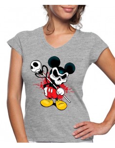 Camiseta con calavera Mickey Mouse Halloween de mujer 2