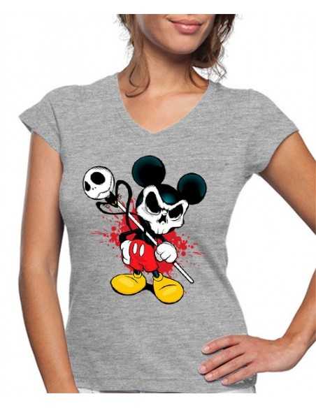 Camiseta con calavera Mickey Mouse Halloween de mujer