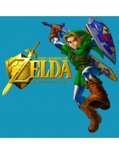 Camiseta Zelda Ocarina Of Time (Gold) Azul manga corta 2