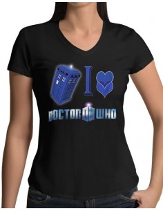 Camiseta Doctor Who love-love Tardis manga corta chica