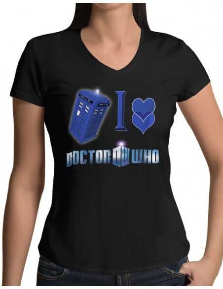 Camiseta Doctor Who love-love Tardis manga corta chica