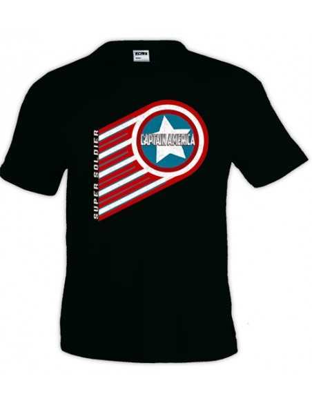 Camiseta del Capitan America (Symbol) negra manga corta Camiseta del Capitan America (Symbol) negra manga corta
