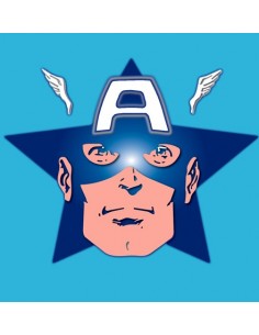 Camiseta del Capitan América (Star Face) Azul Royal Manga corta 2