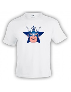 Camiseta del Capitan América (Star Face) Blanca Manga corta