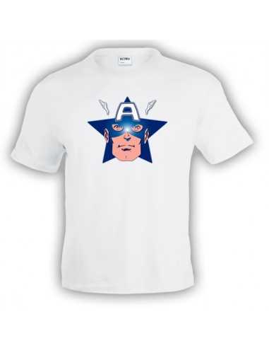 Camiseta del Capitan América (Star Face) Blanca Manga corta