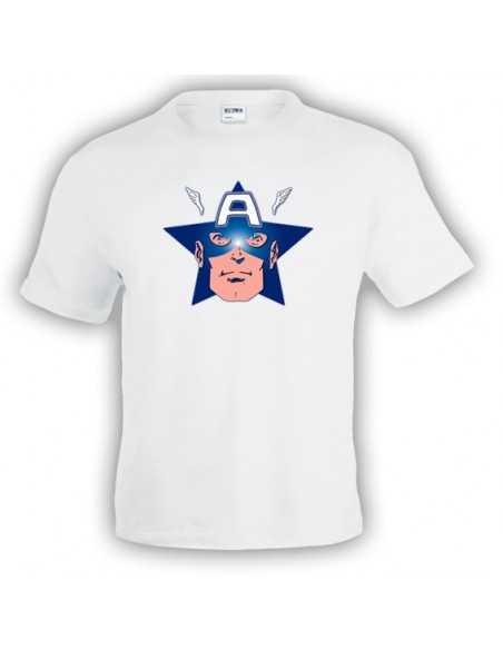 Camiseta del Capitan América (Star Face) Blanca Manga corta