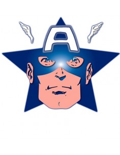 Camiseta del Capitan América (Star Face) Blanca Manga corta 2