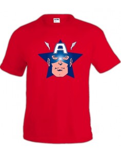 Camiseta del Capitan América (Star Face) Roja Manga corta