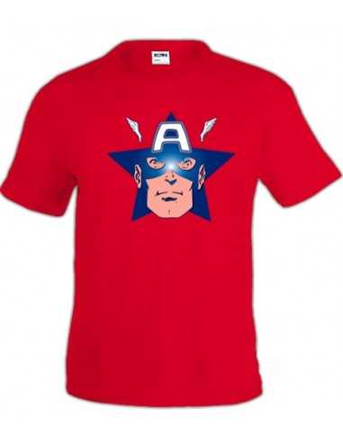 Camiseta del Capitan América (Star Face) Roja Manga corta