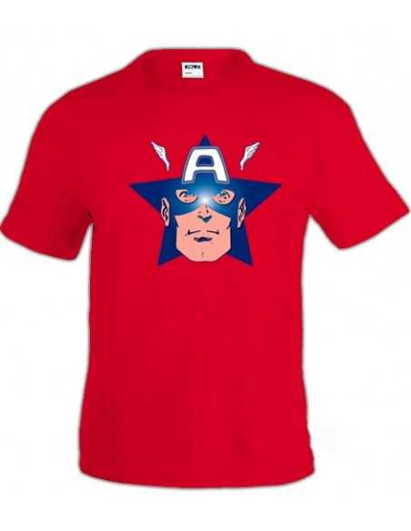 Camiseta del Capitan América (Star Face) Roja Manga corta