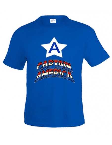 Camiseta Capitan America (A) Azul Royal manga corta Camiseta Capitan America (A) Azul Royal manga corta