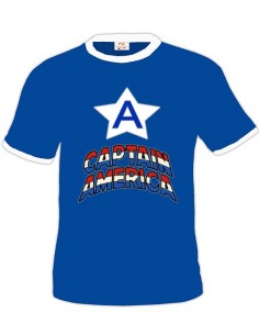 Camiseta Capitan America (A) Azul Royal Modelo Boston