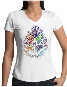Camiseta Harry Potter de Mujer Hogwarts Watercolor