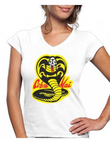 Camiseta cobra Kai de mujer logo cobra
