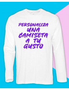 Personaliza tu camiseta de manga larga de algodon negra