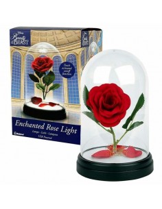 lámpara Bella y Bestia rosa encantada