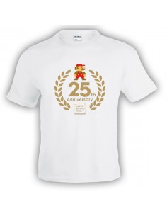 CCamiseta Super Mario Bros 25 aniversario Blanca Manga corta