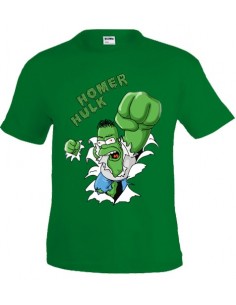 Camiseta del incrible Homer Hulk (verde manga corta)