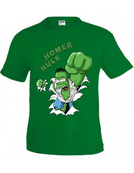 Camiseta del incrible Homer Hulk (verde manga corta)
