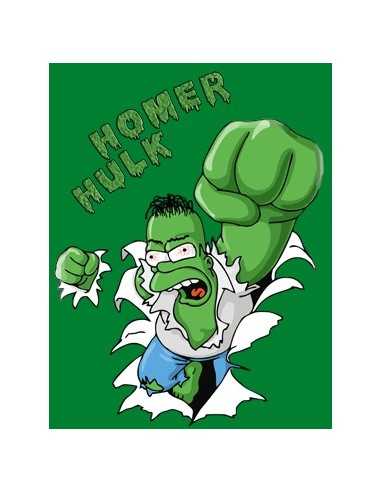 Camiseta del incrible Homer Hulk (verde manga corta)