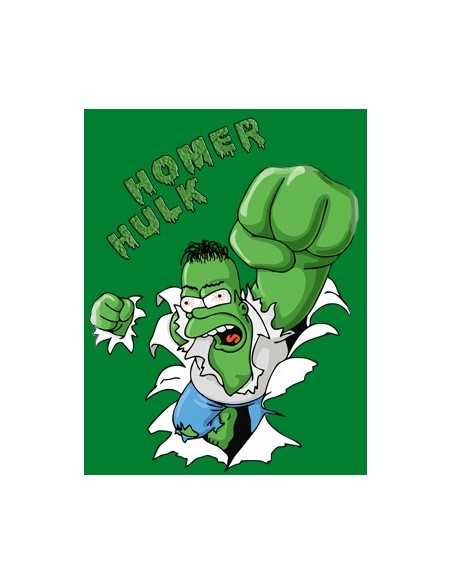 Camiseta del incrible Homer Hulk (verde manga corta)