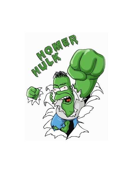 Camiseta del incrible Homer Hulk (blanca manga corta)