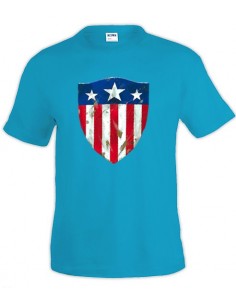 camiseta Capitan America (escudo 1) azul claro manga corta