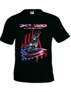 Camiseta del Capitan America (launch) negra manga corta